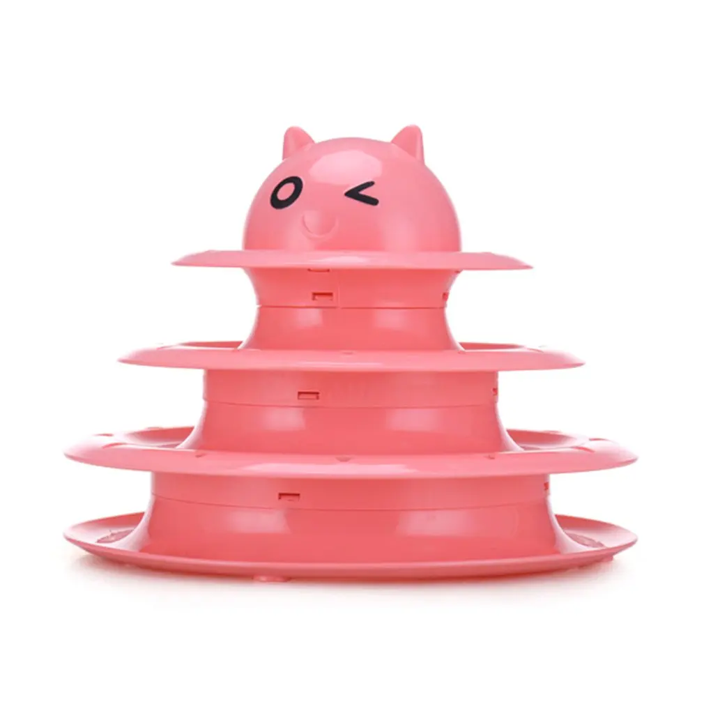 Cat Toy Three-Layer Cat Turntable Cat Puzzle Playboard Cartoon Cute Cat Interactive Toy Brain Game Toy