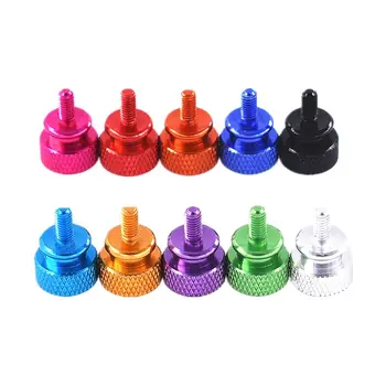 

10PCS M3 Aluminum Anodized Step Thumb Screws Computer Case Hand Grip Flat Knurled Hand Screw