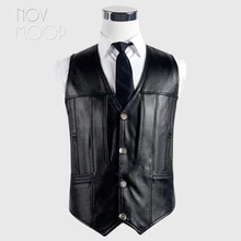 Черный однотонный жилет из натуральной кожи, кожаная куртка из овчины, мужской жилет, деловое пальто, chaleco hombre colete LT744