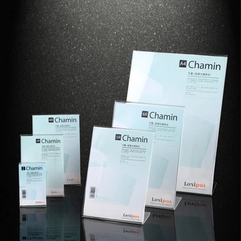 

Acrylic Menu Desktop Counter Poster Holder Sign Display Stand Small Sign Price Card Tag Label Stand Case