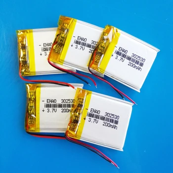 

5 pcs 3.7V 200mAh 302530 Polymer lithium Lipo Lion battery rechargeable customized for mp3 gps bluetooth headset smart watches