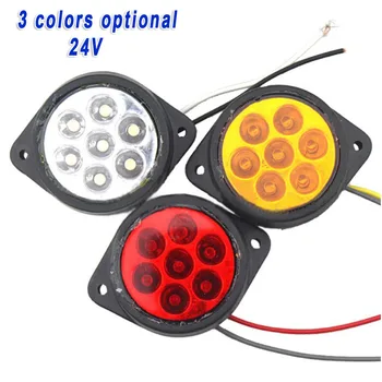

1 Pair LED Car Truck Trailer Side Marker Lights Clearance Round Lamp Lighting 24V Signal Lamps Accessories