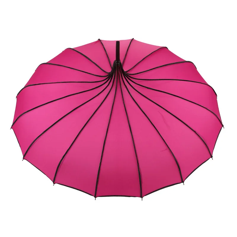 Винтажный зонтик-пагода для свадебной вечеринки, солнцезащитный зонтик от солнца и дождя с защитой от УФ-лучей-предложения - Цвет: rose red
