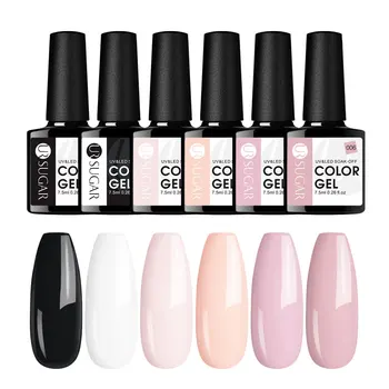 

UR SUGAR 6pcs Gel Nail Polish Kit Nail Art UV LED Gel For Long Lasting Gel Nail Polish Soak off Nail Varnishes