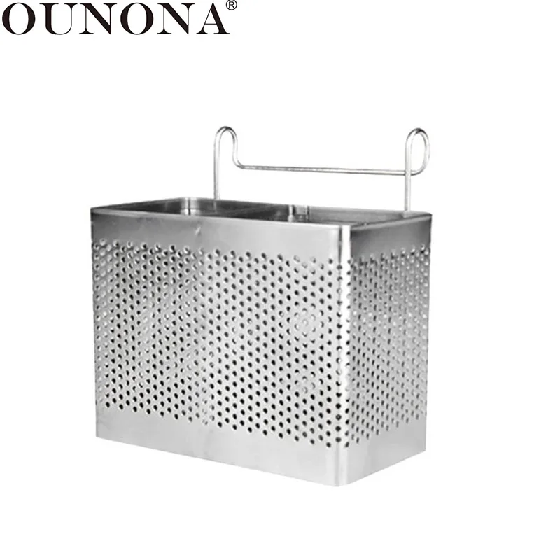 

OUNONA Stainless Steel Chopsticks Holder Cutlery Drying Basket Tableware Drainer Utensil Storage Basket Chopsticks Drain Rack