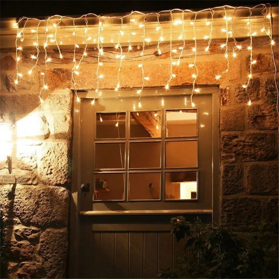 Thrisdar 4 м светодиодный светильник-Гирлянда для занавесок в виде сосульки 0,4 м-0,6 м, уличный садовый светильник для рождественской свадьбы, вечеринки, звездная звезда, гирлянда, светильник