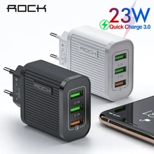 ROCK Быстрая зарядка QC 3,0 3 USB зарядное устройство для iPhone 11 X samsung Xiaomi супер быстрый дорожный настенный адаптер зарядного устройства для мобильного телефона