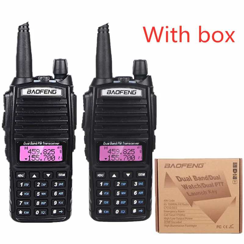 With Box True 8 Вт Baofeng UV82 портативная рация UV 82 Двухдиапазонная охотничья ветчина CB радио uv-82HP УКВ УВЧ КВ трансивер двухстороннее радио FM радио - Цвет: With Box