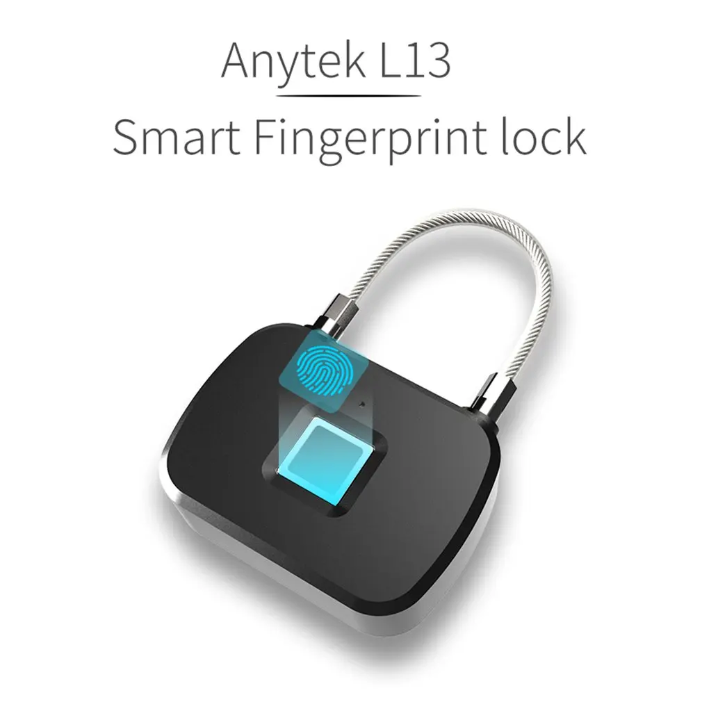 

L13 Fingerprint Lock Smart Padlock Thumbprint Door Padlocks Portable Anti-Theft Fingerprint Lock for Bag Drawer Suitcase