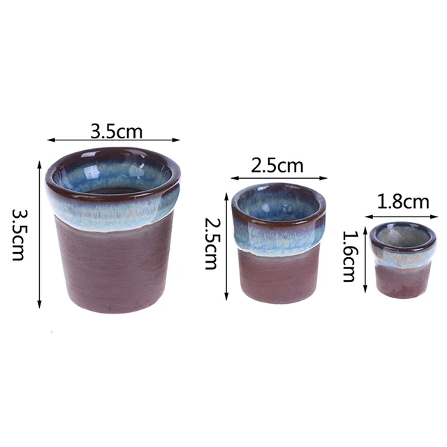1PC Mini Ceramics Flowerpot Simulation Garden Flower Pot Model Toy For 1:12/1:6 Dollhouse Miniature Doll Houses Accessories 6