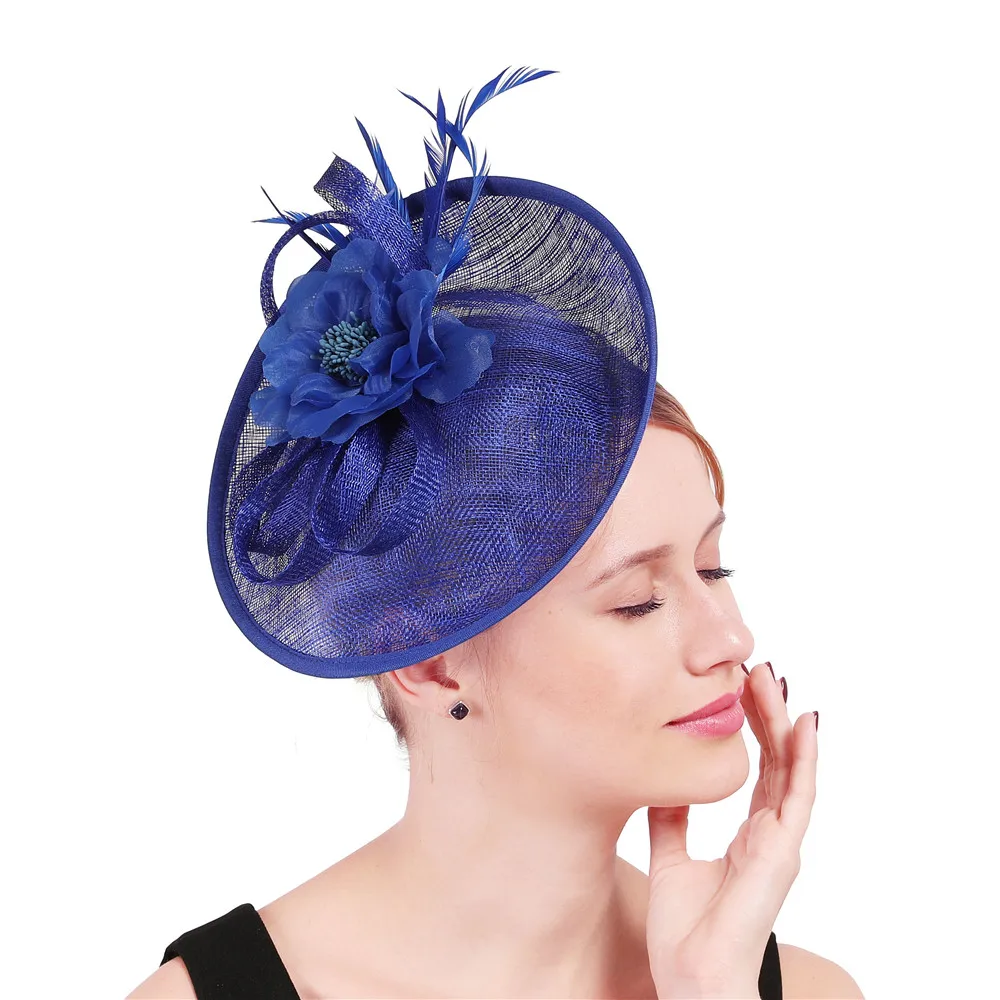 Элегантный женский головной убор millinery, праздничный головной убор, головной убор из перьев Кентукки, головной убор Sinamay, головной убор XMF325