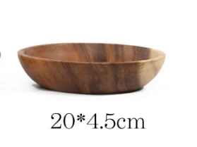 Мастер Звезда китайский лак твердый деревянный салатник миска сервировочная посуда для детей кухонное блюдо для дома - Цвет: 20x4.5 CM