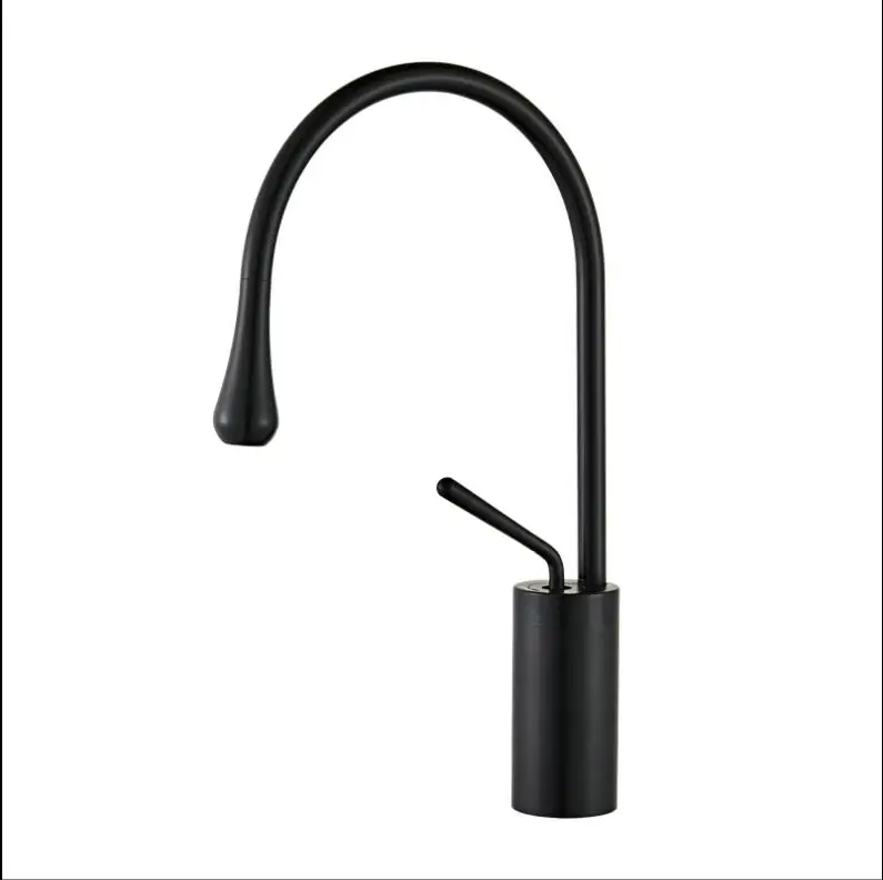 Vidric White or Black Bathroom Basin Faucet Hot and Cold Single Handle Lavatory Mixer Tap Brass Material North Europe Style