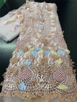 

African 3D Lace Fabric 2020 Best Selling High Quality French Tulle Lace Fabric African Net Lace For Women Eveing Dress YA3430B-5