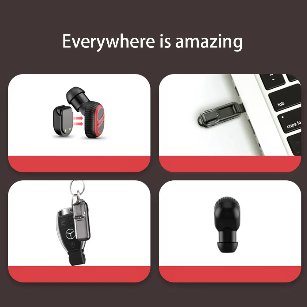 Mini Q Wireless Bluetooth Earphone in Ear Sport with Mic Handsfree Headset Earbud for iPhone 7 8 X For Samsung Huawei Android