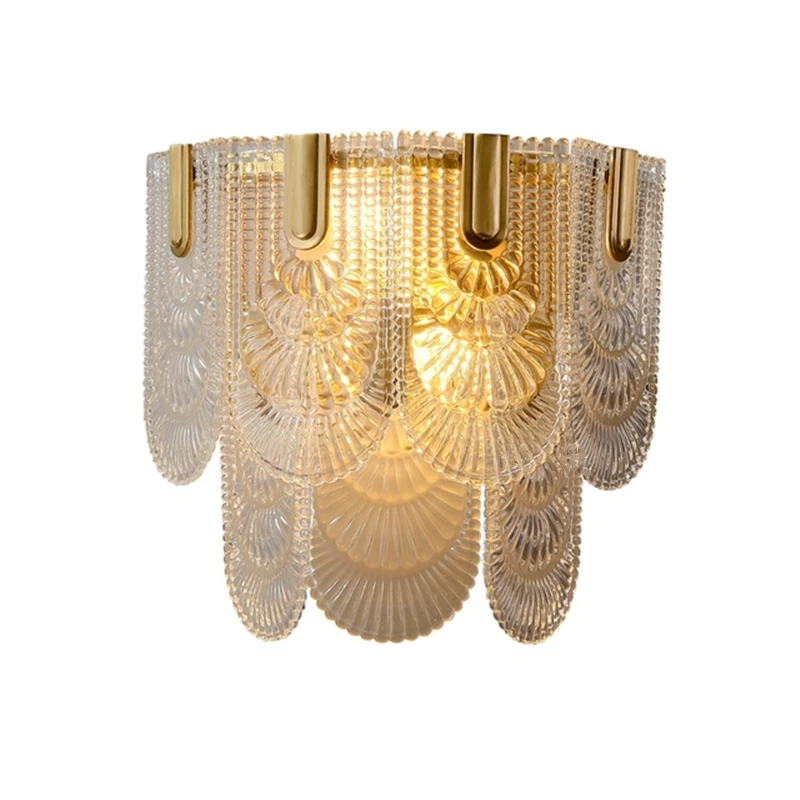 

Gold Copper Body Crystal Wall Lamp For Background Bedroom Bedside Living Room Study Corridor E14 Screw Mouth Wrought Iron Light