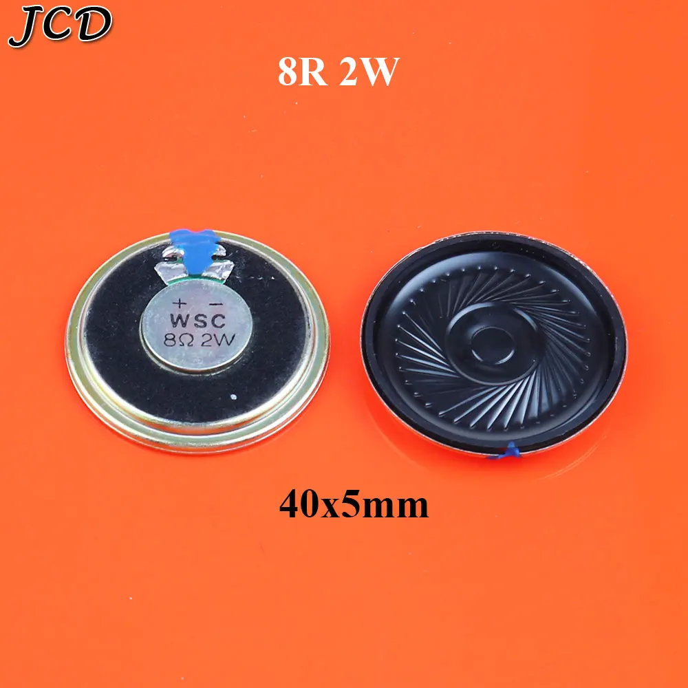 40x5mm JCD динамик 2 Вт 8 Ом 8R 8Ohm динамик s диаметр 20 мм 23 мм 28 мм 36 мм 40 мм маленький Рог - Цвет: 40x5mm