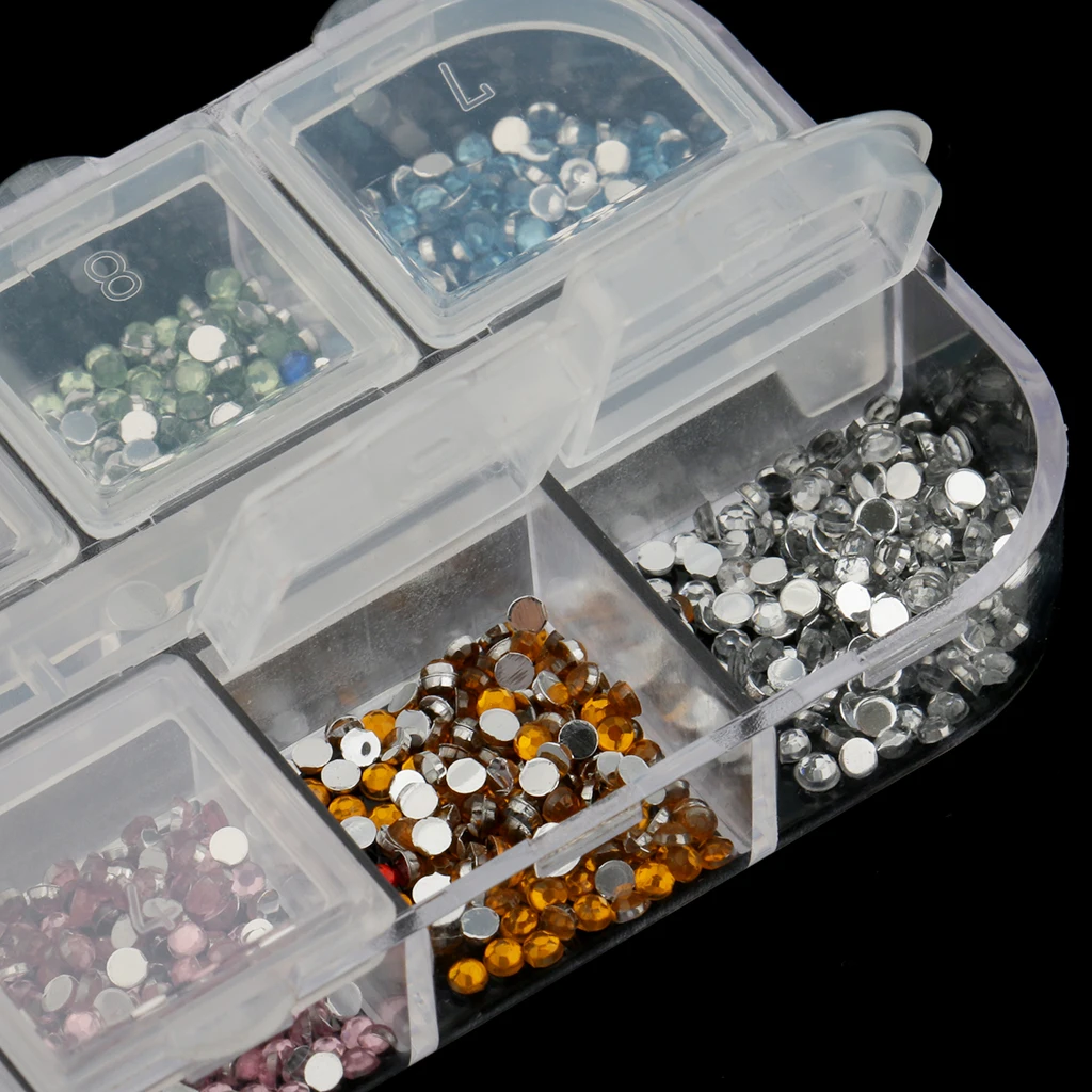 1200pcs Nail Art Decoration Rhinestone Glitter Sticker 3D Tips Diamond 1.5mm Nail Art Accessories