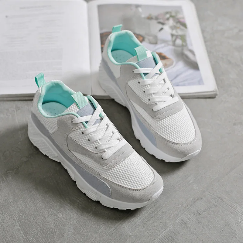 Модные летние кроссовки; женская обувь; zapatillas mujer; повседневные кроссовки; женская обувь; сетчатая дышащая женская обувь на шнуровке