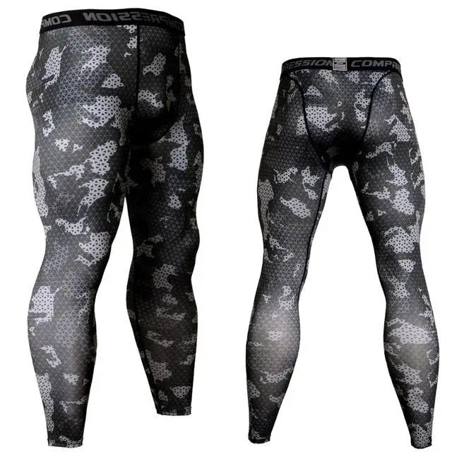 pants Высокая стрейч мужской компрессионный костюм Бодибилдинг колготки спортивный костюм Упражнения Фитнес Спортивная одежда - Color: pants