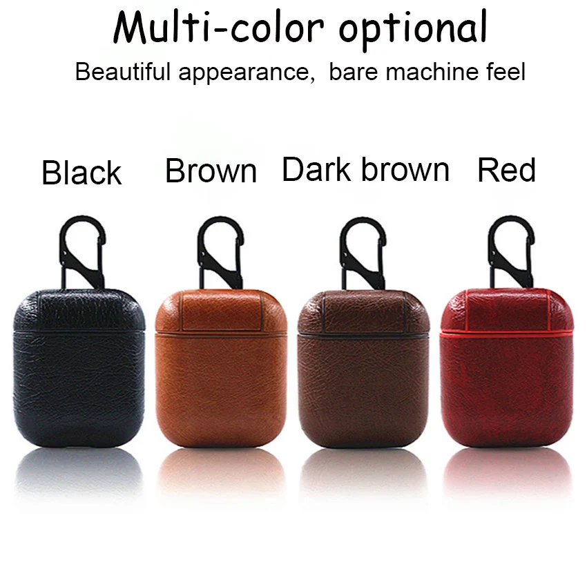 

Earphone Case Leather Plastic Inner Shell Bluetooth Crash-Resistant Four-Color Selection Protective For Apple Airpods Case