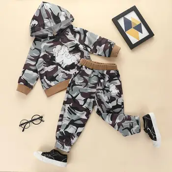 

PatPat 2020 New Spring and Autumn 2-piece Baby / Toddler Boy Unicorn Print Camouflage Hoodies Top and Pants Set for Kids Boy