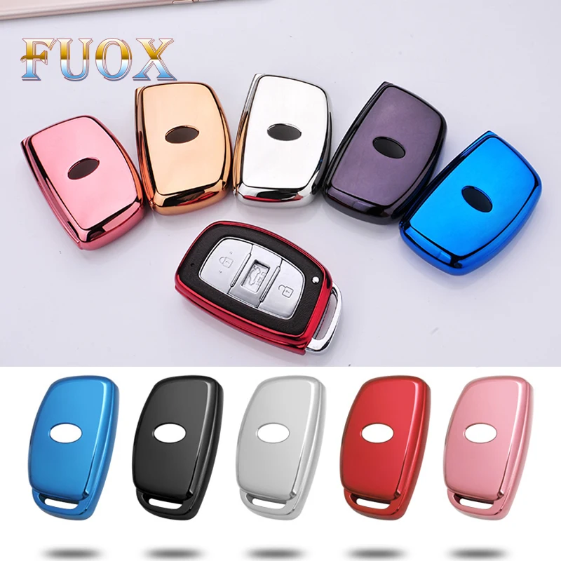 

NEW Wear resistant Soft TPU Key Shell Cover Case For Hyundai IX25 IX35 I30 I40 Santa Fe Creta Solaris 2016 2017 keychain keyless