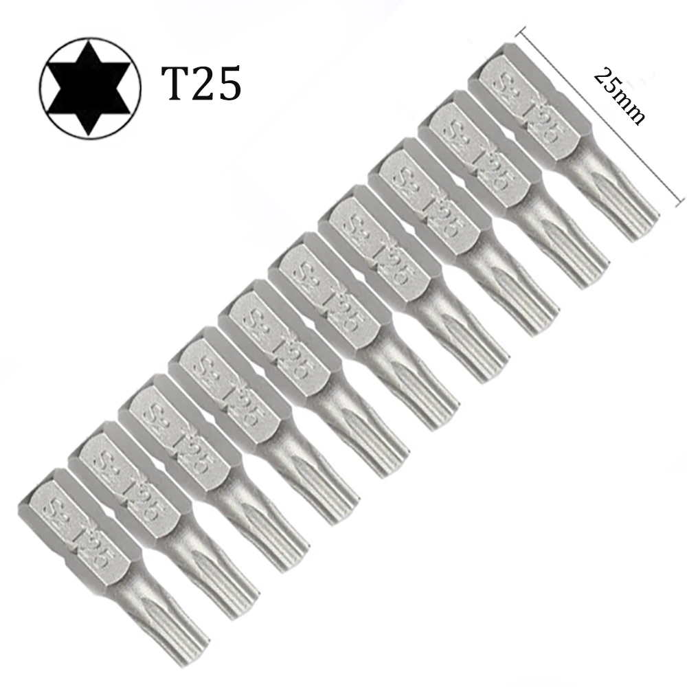 10pcs Screwdriver Set Torx Screwdriver Bit Set 1/4 Hex Shank Star T6 T7 T8 T10 T15 T20 T25 T30 T35 T40 Screw Driver Bits Home Hand Tools