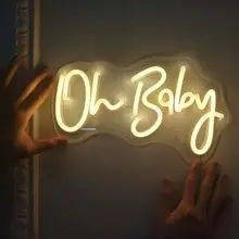 Oh Baby LED Neon Light Signs for Room/Bar Decor,Birthday Gifts,Party Hanging,with Different Custom Size