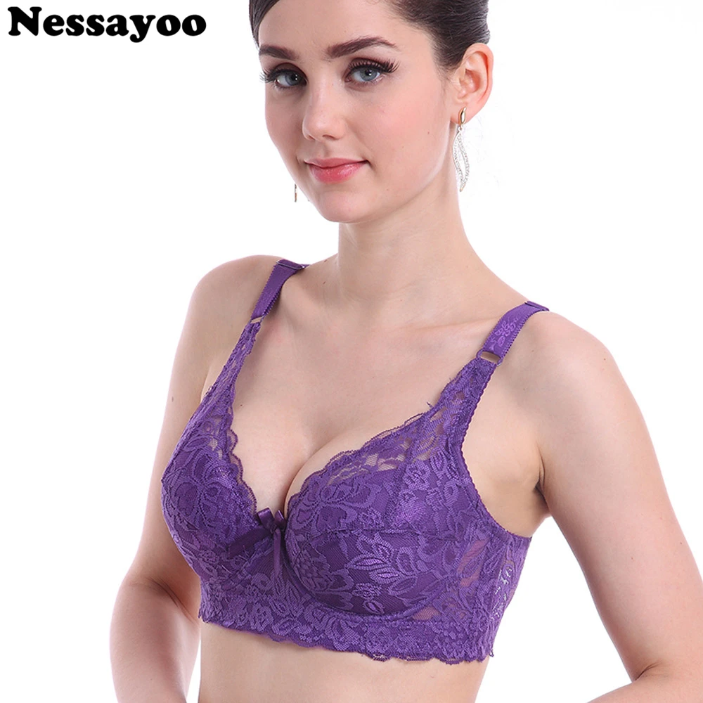 2024 Plus Size 40 90 44 Lace Bras for Women's Bralette crop top bh  Underwear Sexy Lingerie Push up Brassiere Youg Girl BCD Cup - AliExpress, image size:1000x1000