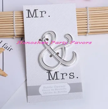 

(30 Pieces/lot) Event and Party favors of Mr & Mrs Ampersand Bottle Opener Wedding gift for wedding bridal and groom favors