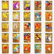 

Pokemon Cards Metal Card V Card Golden PIKACHU Charizard Vmax Card Game Battle Collection Card Anime Cards Toys For Children