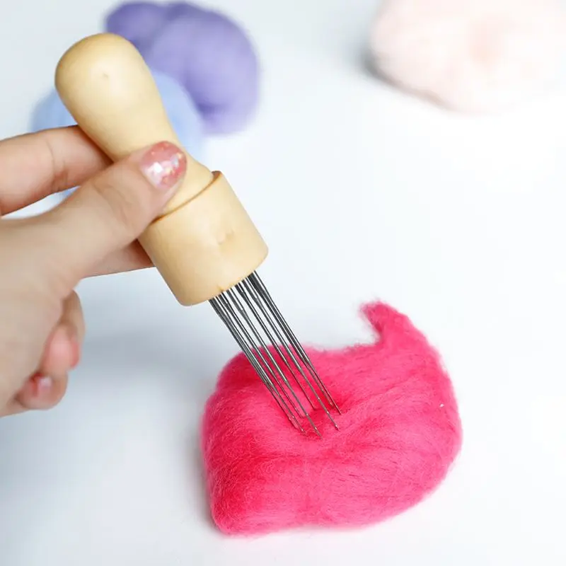 DIY валяния игла с восемь игл инструмент Ремесло шерсть фетр стежка удар ручка