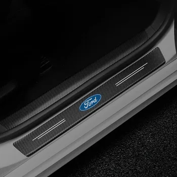 

4PCS Carbon Fiber Door Sill Sticker Decals for Ford Fiesta EcoSport ESCORT focus 1 focus 3 focus 2 Accessories Car Styling