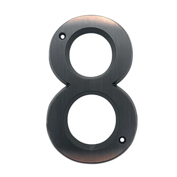 

15cm Big 3D Modern House Number Door Home Address Numbers for House Digital Door Outdoor Sign 6 Inch. #8 Aged Bronze