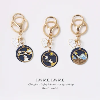 

Chinese Holiday Keychain Mid-Autumn Festival Rabbit Keychain Couple Express Love Gift Jewelry