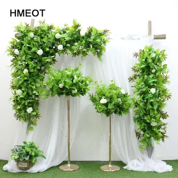 

HMEOT wedding backdrop decorgreen plants flower arch party flower arrangement row shop window display photo props flower ball