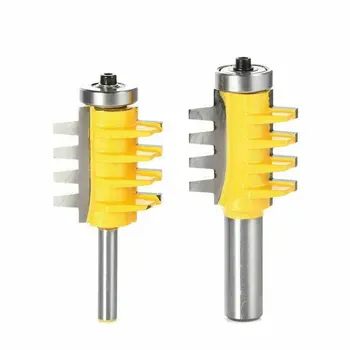 

1/2'' 1/4'' Woodworking Reversible Router Bits T-slot Reversible Shank Finger Glue Joint Router Bit Milling Cutter Tool Tungsten