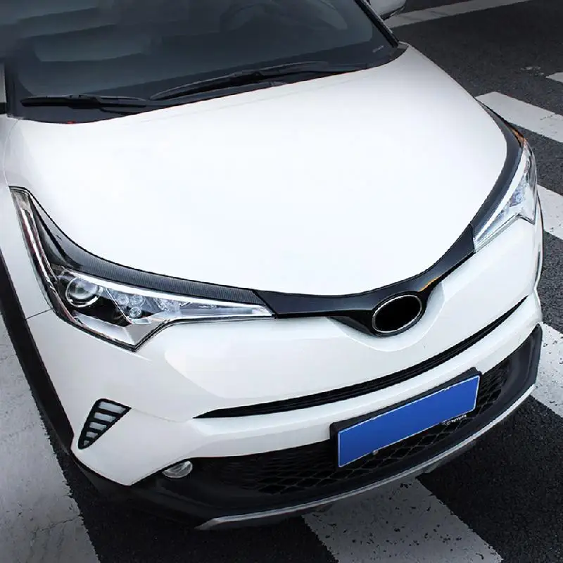 For Toyota C-HR CHR 16~18 ABS Carbon Fiber Style Front Headlight Lamp Cover Trim