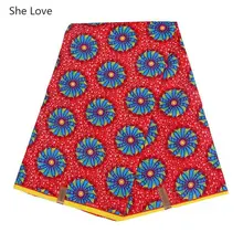 She Love 1 ярд ветряная мельница с принтом полиэстер батик ткань Анкара африканская настоящая восковая швейная ткань для вечерние платья для ручной работы