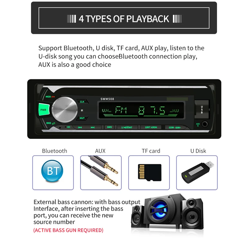 Bluetooth винтажное автомобильное радио MP3-плеер Стерео USB AUX классический автомобильный стерео