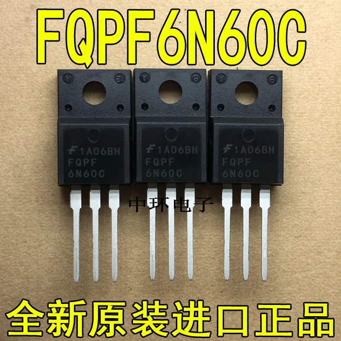 10 шт./лот FQPF6N60C TO-220F 600V полевого транзистора