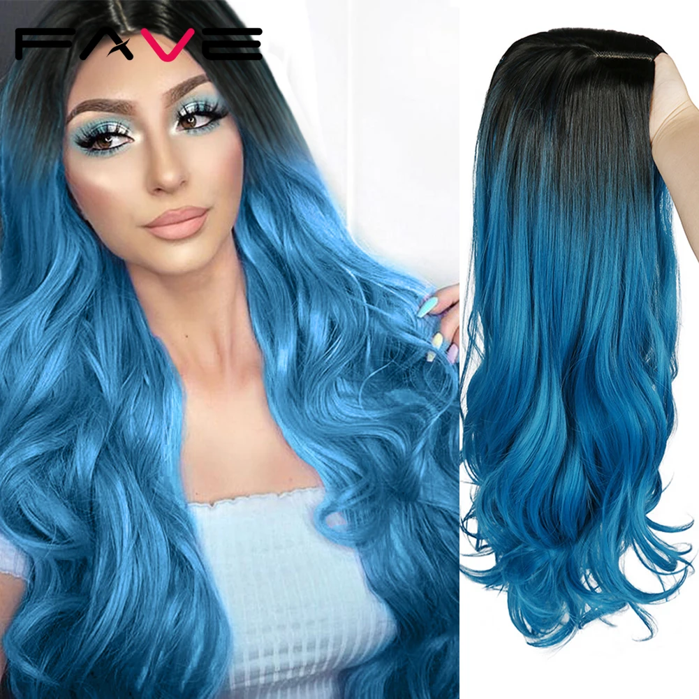 Special Offers Synthetic Wig Blonde-Hair Cosplay Burgundy Pink Black Blue Green Ombre Women Heat-Resistant DolGYmO0xxx