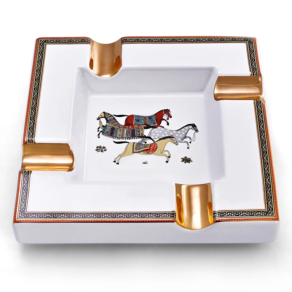 Cohiba Cigar Ashtray Ceramic Square Cigarette Tobacco Ashtrays 4 Holder