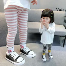 Новые стильные детские школьные модные повседневные плотные леггинсы в полоску удобные очаровательные леггинсы с героями мультфильмов