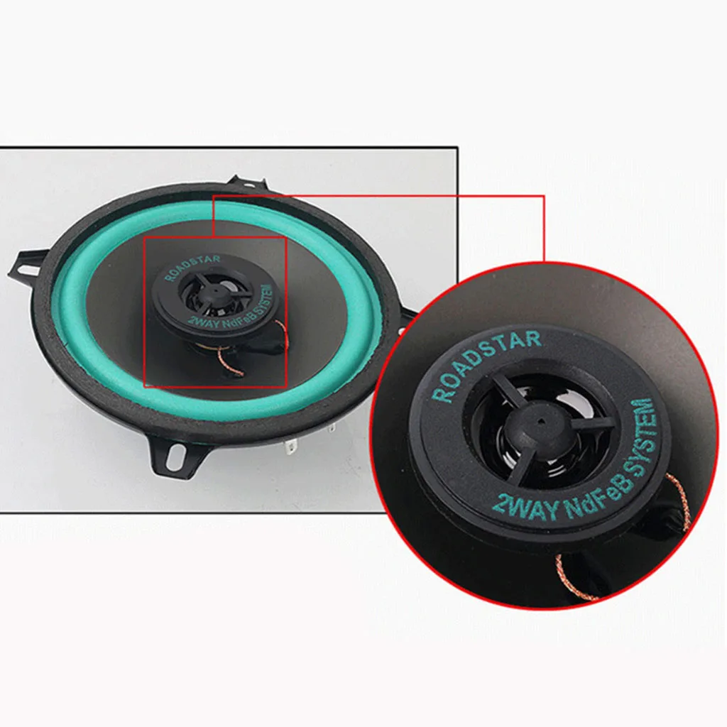 12V 4 Ohms 5' 2 Way Vehicle Car Coaxial Speaker Replacement Universal Durable Car Full Range Speaker