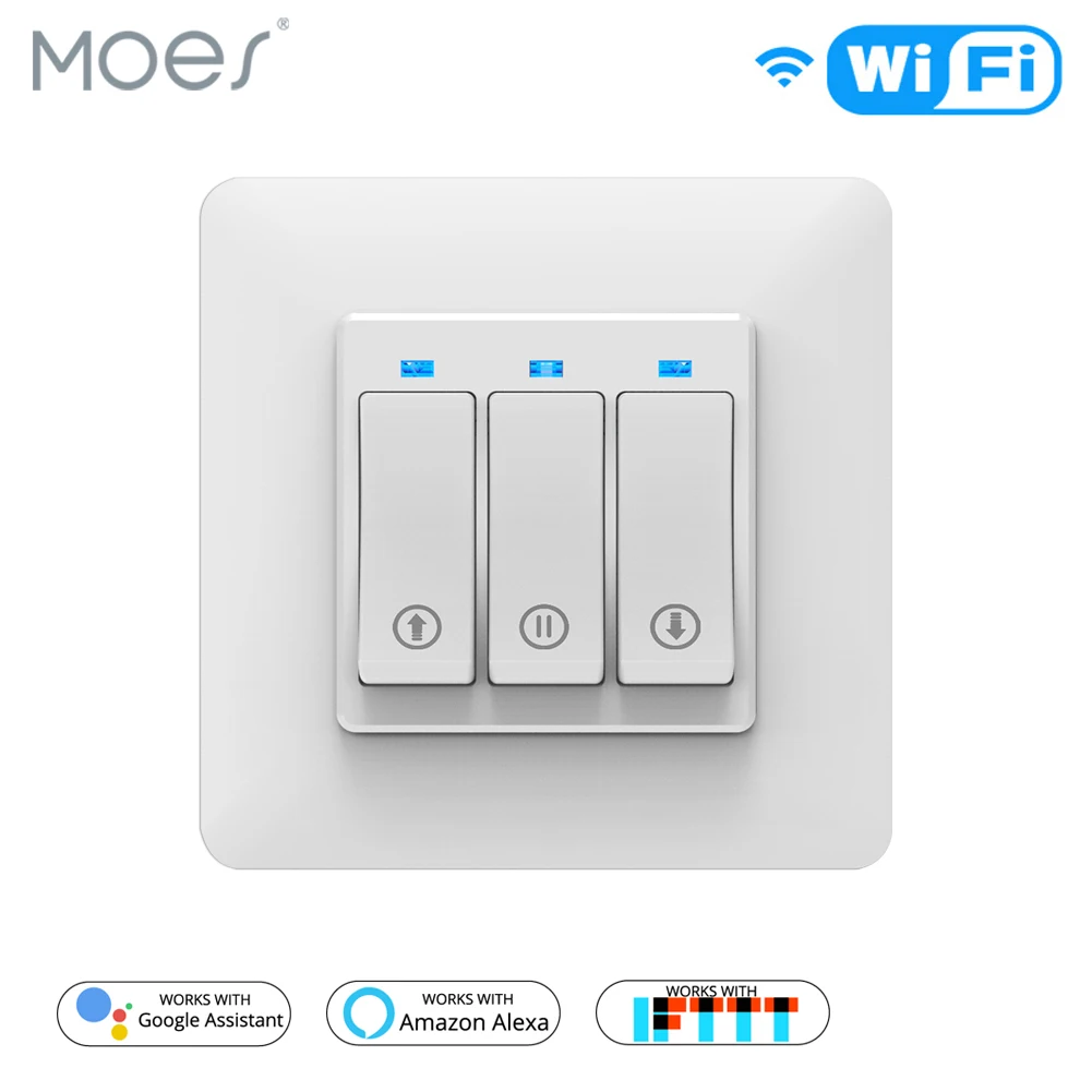 

WiFi Smart Curtain Switch Tuya Smart Life App Remote Control Motorized Curtain Motor Roller Blinds,Works with Alexa Google Home