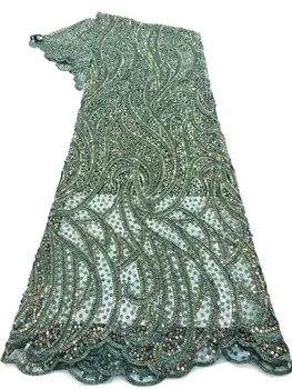 

Gorgeous french lace fabric High quality african lace fabric with sequins embroidery mesh tulle fabric