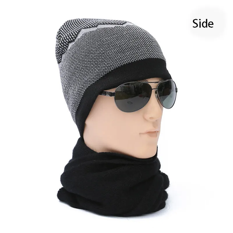 Мужская шапка, теплая зимняя мужская вязаная шапка Skullies Beanies, шапка для женщин, толстая бархатная вязаная шапка, мягкая удобная шапка