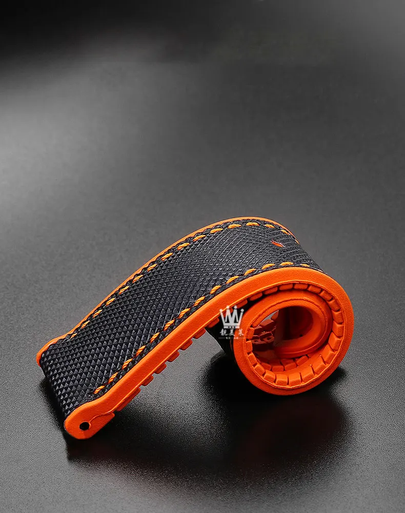 Carbon Fiber Silicone Watchband Wristband Accessories - Premium Rubber Strap in Multiple Sizes